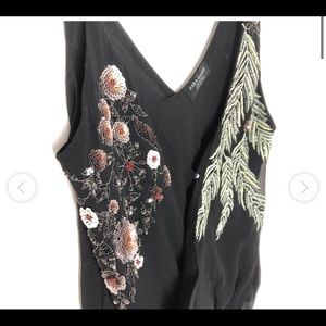 ZARA black sequin embellished bodysuit Sz M